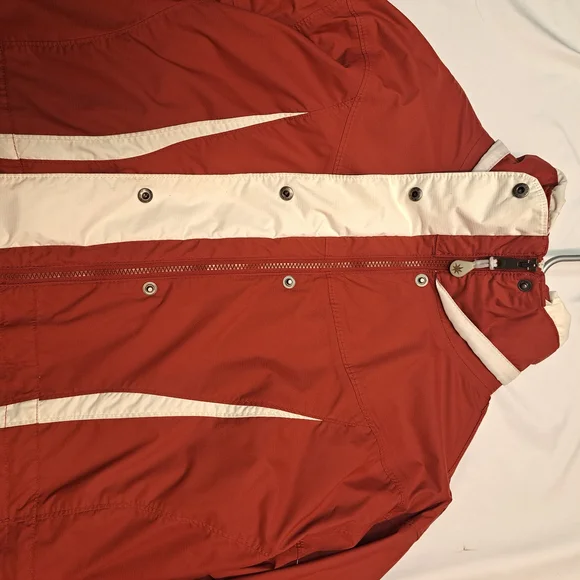 Columbia Jacket Red And White WINTER Coat With Hood Women's Size XL - Picture 5 of 13